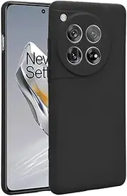[Afikyutu] Mobile Phone Case Compatible with Oneplus 12 Case, Thin Case Premium Carbon Fibre Material Design Silicone Flexible Shockproof Protective Case, Black