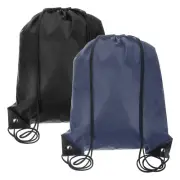 Drawstring Backpack Bags, 2 Pack Sports Cinch Sack, Black, Navy Blue