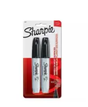 Sharpie Permanent Markers, 5.3mm, Chisel Tip, Black Ink, 2-Count