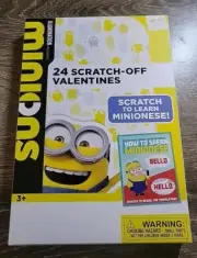Minions Scratch Off Valentines - Pack of 24 - Features 4 Designs