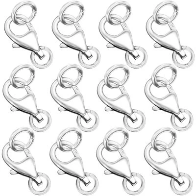 925 Sterling Silver Lobster Claw Clasp with Closed Jump RingsNecklace Clasps ...