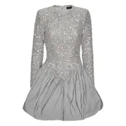 [Rotate] Rotate Sequin-embellished Bubble Mini Dress 34 FR GREY