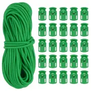 10 Yard Elastic Bungee Cord & Single Hole Cord Lock, Green 2 Pack
