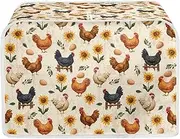 Talayituse Rooster Chicken Egg Sunflower Print 2 Slice Toaster Covers Dust Protection Bread Maker Covers Toaster Oven Cloth Cover Kitchen Accessories Washable Appliance Cover, S