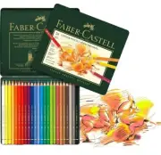 24 Colours Faber Castell Polychromos Pencils Tin Set Drawing Colouring Coloured