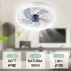 19.7" White Ceiling Fan w/ Remote Control Dimmable Lights 3 Color, 6 Speeds