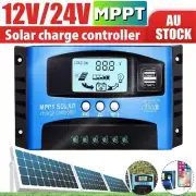 30A/60A/100A MPPT Solar Panel Regulator Charge Controller 12V/24V Auto Tracking