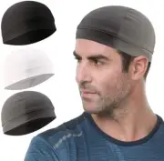 3 Pack Cooling Skull Cap Helmet Liner Wicking Cycling Running Hat for Men Women