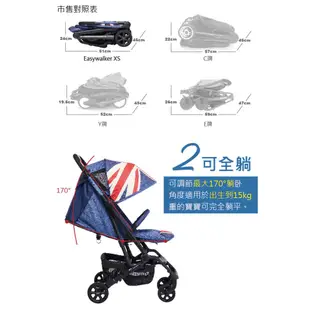 EasyWalker Buggy GO XS 嬰幼兒手推車 送雨罩,收納袋,肩背帶 Mini Cooper聯名經典款