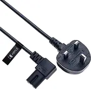 3 Pin Mains Power Lead 3 Prong Plug Cord Right Angle Kettle Cable Compatible with LG 42LF66 42LF2500 42LF2500-ZA.BEKJLJG 37LG3000 37LG3000-ZA 42LG7000 19LE3300 42CS460 42PX5D 50PT353K (C13 to UK) 3m