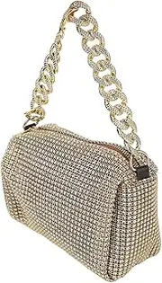[Naroote] Women's Handbags, Small PU Leather Gold Female Messenger Bags for Girls, Thick Chain for Date