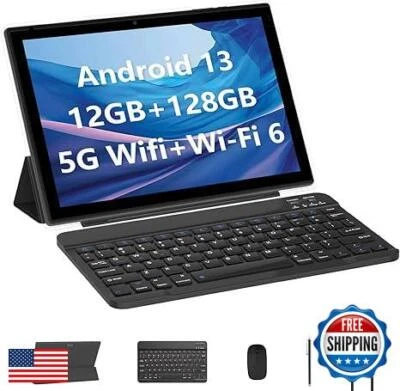 HOTTABLET 10 inch Android 13 Tablet, 12GB RAM 128GB ROM Computer Tablets with