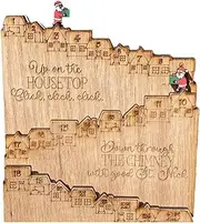 Christmas Advent Calendar 2023 | Creative Wooden Advent Calendar with Mini Santa Claus | Funny Countdown Calendar Christmas