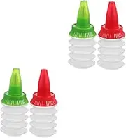 LALADEFIEE 2sets Cookie Decorating Icing Bottle Set Squeeze Bottles for Fondant Cake Piping Tools Baking Supply Small Icing 2pcs*2 Random Color