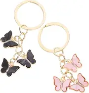 [VALICLUD] Butterfly Keychain Back Keychain Butterfly Charm Car Keychain Back Key Chains Key Decoration Back Key Pendant Bag Pendant Key Chains for Aluminum Alloy Pink