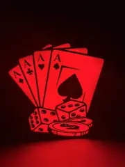 POKER CARDS CoLor ChaNGinG RGB LED Game Room DECOR Light Box HOLDEM CASINO DICE