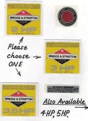 Briggs & Stratton Vintage Minibike Repro 'Yellow' Engine Decals
