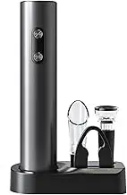 Sparkle_au Electric Wine Openers Set, Battery Operated (Not Included) Cordless Automatic Corkscrew Opener Kit with Foil Cutter, Vacuum Stopper, Wine Aerator Pourer