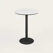Recess High Cafe Table | Round Bar Seat Table | Collaboration Desk, White / Black