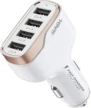 SUNDA 48W/9.6A USB Fast Car Charger, 4-Ports Car Charger Adapter for Apple and Android Smart-Phones, Car Phone Smart Charger Compatible with iPhone13/12 Pro/Max/iPhone 11/Pad Pro/Galaxy/Samsung