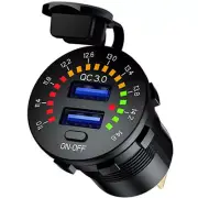 Car Charger QC3.0 Dual USB Fast Charging Adapter Waterproof with LED Voltmeter (for: Honda Civic)