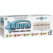 Barry Shochu Vodka Soda Mixed Pack Can 330mL (10PK)