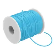 55 Yards 2mm PVC Hollow Pipe Rubber Cord 1mm ID with Plastic Spool, Sky Blue