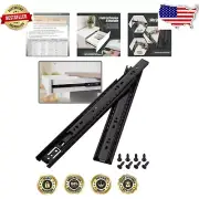 Durable 10-Inch Matte Black Drawer Slides - 100 lb Capacity, Side Mounted Rails