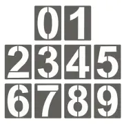 6 Inch Large Plastic Number Stencils, 10 Pcs, Wood