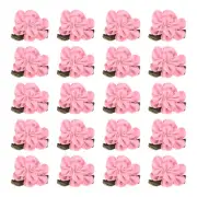 20Pcs 1" Ribbon Flowers Bows Mini Satin Roses Flowers Light Pink