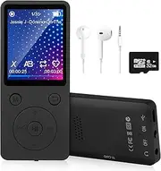 MP3 Player with Bluetooth 5.2, 32GB Memory Card, 1.8 Inch TFT Colour Screen, Music Player Sport with Built-in Speaker, FM Radio, Video, Photo Viewer, Voice Recording, E-Book, Gleisa