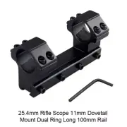 1 inch High Rifle Scope Mount 25.4mm Dual Rings 11mm Dovetail w/ Rail