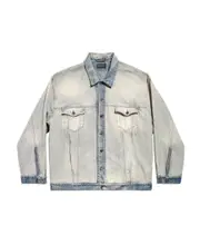 Balenciaga Collared Button-Up Denim Jacket 1,2 Blue