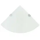vidaXL Corner Shelf with Chrome Supports Glass White 25x25 cm