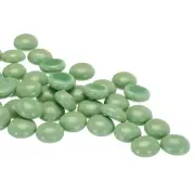 Glass Beads,36pcs Flat Glass Gemstone Light Green 0.44lbs Glass Pebbles