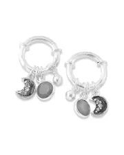 Samuel B. Silver Gemstone Moon Charm Earrings