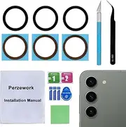 [Perzework] 2 Set Back Rear Camera Lens Glass Replacement for Samsung Galaxy S23 and Galaxy S23+ Plus with pre-Installed Adhesive and Reparing Toolkit