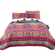Bohemian Style Quilted Bedspread Queen King Size Coverlet Comforter Bedding