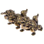 Retro Brass Mythical Beast Dragon Head Turtle Body Figurines Miniatures Decor