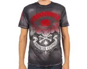 Affliction SPEED RUN A8018 Men's Short Sleeve T-shirt Tee Black/Char Brush