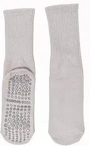 [MediCounter] Slipper Socks, Fall prevention, Hospital, Gym, Yoga, Sports Grip Socks – GREY (Pair) Size: One Size, Grey, One size