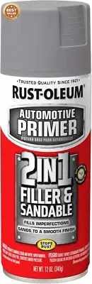 Automotive 2-in-1 Filler & Sandable Primer Spray Gray 12oz 260510 Car Paint
