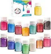 SEISSO Mica Powder for Epoxy Resin, 15 Colors - 10g/Bottle of Pigment Powder for Lip Gloss, Soap Making, Bath Bomb, Paint, Resin Dye, Eye Shadow, Candle Making and Nail Polish Art