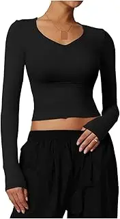 [AYTDNEHGK] Yoga Clothing Long Sleeved V-Neck Women's Workout Shirts Autumn and Winter Quick Drying Gym Clothes Running Fitness Top