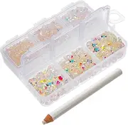 WRITWAA Flatback Rhinestones for Nail Art Resin Gems Ab Color Multi Function Nail Decoration for DIY Crafts Accessory for and Creative Projects