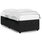 Bed Frame Black 90x190cm Velvet Modern Wooden Slats Mattress Base Platform