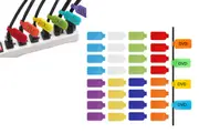 50Pcs Cable Labels Tags 8 Colors Wire Labels Identification Stickers for Computer Wire Cable Management