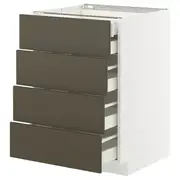 METOD / MAXIMERA base cb 4 frnts/2 low/3 md drwrs, white/Havstorp brown-beige, 60x60x80 cm
