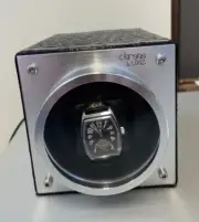 CHRONO LUXE SINGLE Watch Winder BLACK CROC STYLE CASE VERY QUIET