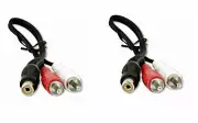 Qty: 2 17" RCA Audio Cable "Y" Adapter Splitter 1 Female to 2 Male Plug 2 Pcs